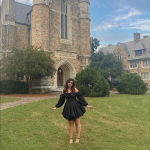 black off shoulder dress